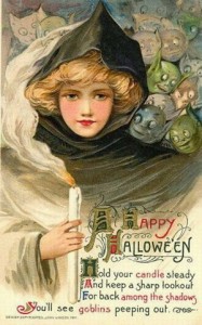 vintage-witch-black-hood-goblins-candle-postcard1